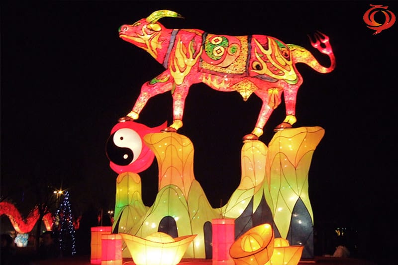 牛年燈會(huì)制作，牛元素花燈，牛形彩燈