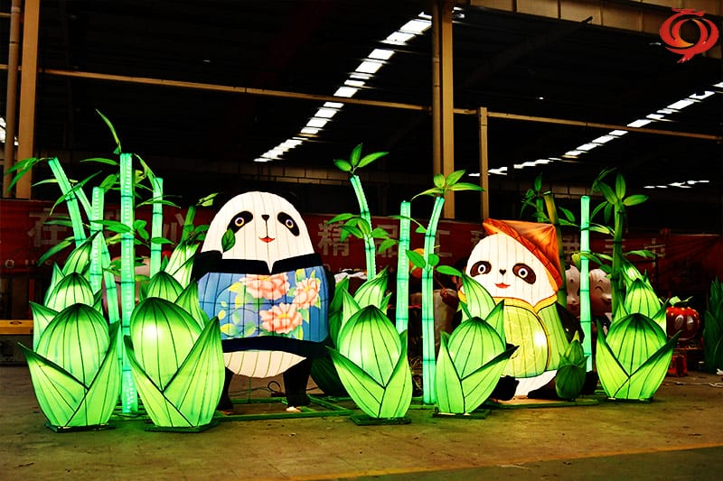 大熊貓花燈，熊貓彩燈，動(dòng)物花燈